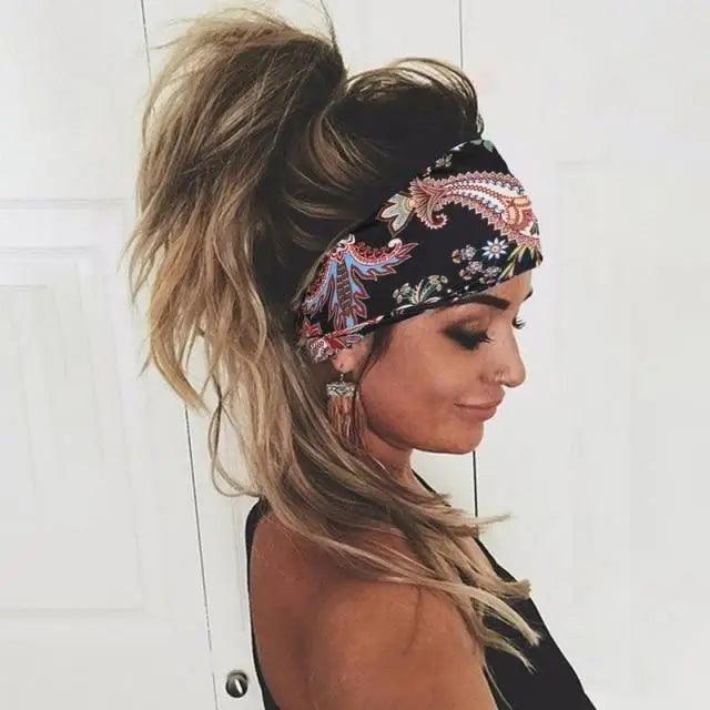 Unique Design Women's Summer Hair Bands Print Headband Stylish Cross Turban Bandanas Hair Accessories Headwrap Headwear Gift