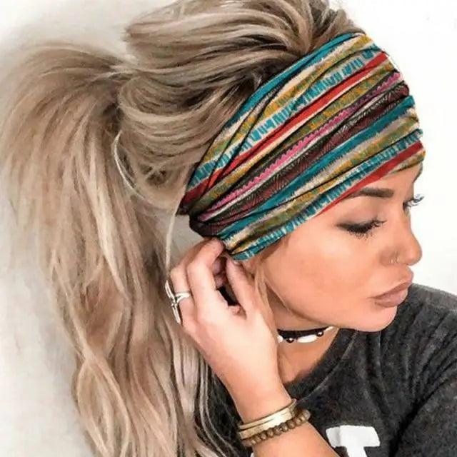 Unique Design Women's Summer Hair Bands Print Headband Stylish Cross Turban Bandanas Hair Accessories Headwrap Headwear Gift