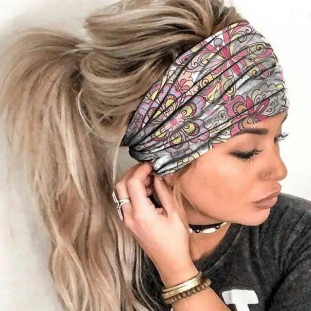 Unique Design Women's Summer Hair Bands Print Headband Stylish Cross Turban Bandanas Hair Accessories Headwrap Headwear Gift