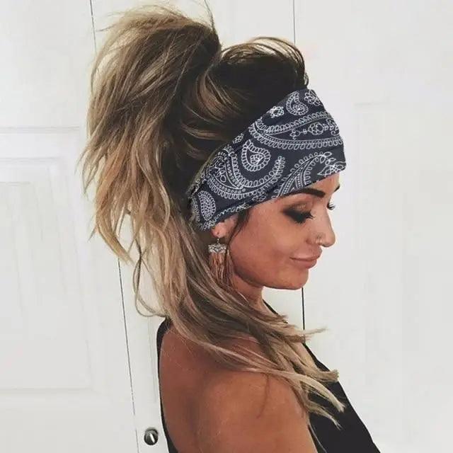 Unique Design Women's Summer Hair Bands Print Headband Stylish Cross Turban Bandanas Hair Accessories Headwrap Headwear Gift