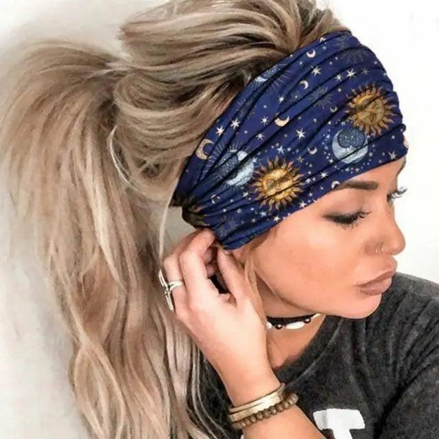 Unique Design Women's Summer Hair Bands Print Headband Stylish Cross Turban Bandanas Hair Accessories Headwrap Headwear Gift