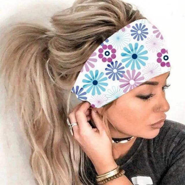 Unique Design Women's Summer Hair Bands Print Headband Stylish Cross Turban Bandanas Hair Accessories Headwrap Headwear Gift