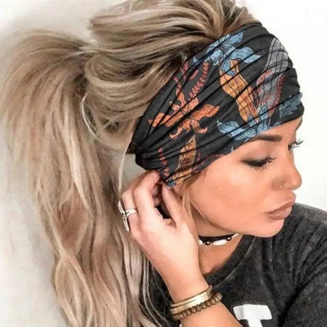 Unique Design Women's Summer Hair Bands Print Headband Stylish Cross Turban Bandanas Hair Accessories Headwrap Headwear Gift
