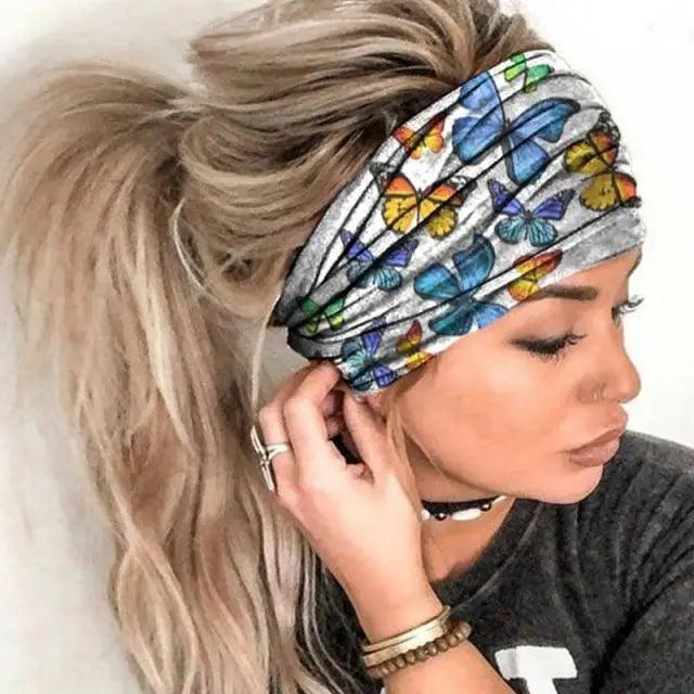 Unique Design Women's Summer Hair Bands Print Headband Stylish Cross Turban Bandanas Hair Accessories Headwrap Headwear Gift
