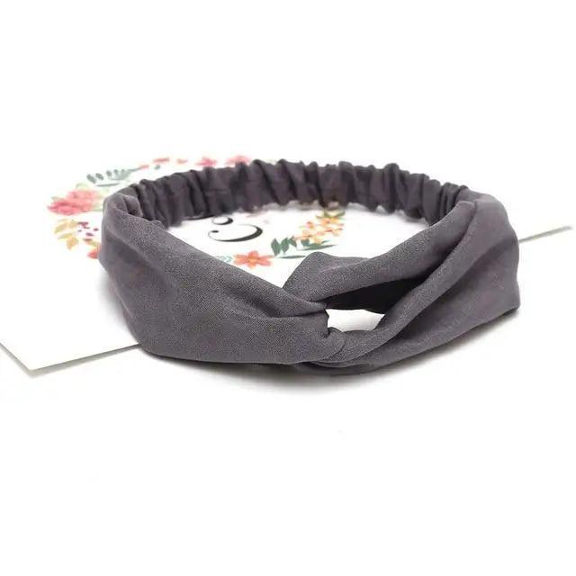 Unique Style Women's Soft Solid Print Headbands Vintage Cross Knot Elastic Hairbands Bandanas Girls Hair Bands Hair Accessories