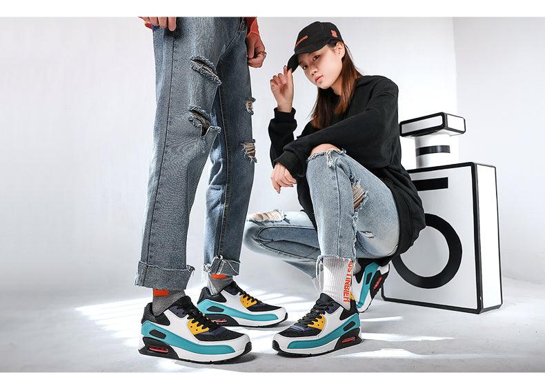 Unisex Air Cushion Sneaker Bunt Casual Fashion Joggingschuhe Outdoor Sportsneaker Schnürschuhe Unisex Walk Damen Air Athletic Laufschuhe