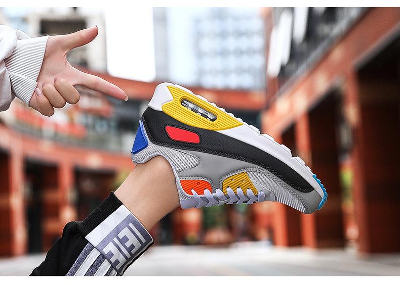 Unisex Air Cushion Sneaker Bunt Casual Fashion Joggingschuhe Outdoor Sportsneaker Schnürschuhe Unisex Walk Damen Air Athletic Laufschuhe