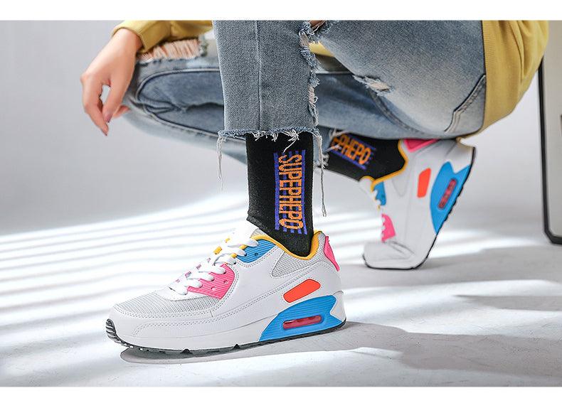 Unisex Air Cushion Sneaker Bunt Casual Fashion Joggingschuhe Outdoor Sportsneaker Schnürschuhe Unisex Walk Damen Air Athletic Laufschuhe