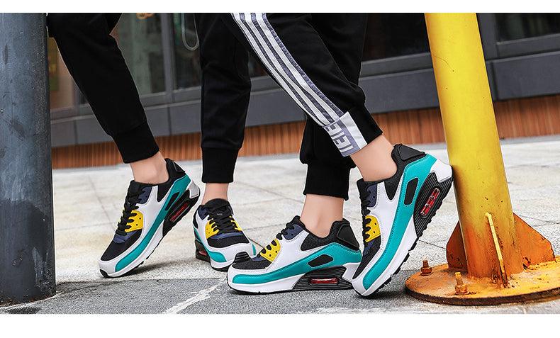 Unisex Air Cushion Sneaker Bunt Casual Fashion Joggingschuhe Outdoor Sportsneaker Schnürschuhe Unisex Walk Damen Air Athletic Laufschuhe