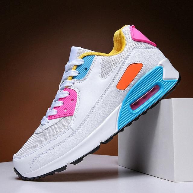 Unisex Air Cushion Sneaker Bunt Casual Fashion Joggingschuhe Outdoor Sportsneaker Schnürschuhe Unisex Walk Damen Air Athletic Laufschuhe