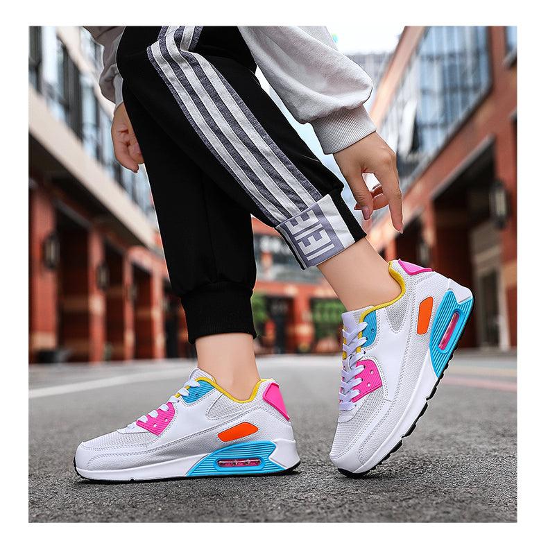 Unisex Air Cushion Sneaker Bunt Casual Fashion Joggingschuhe Outdoor Sportsneaker Schnürschuhe Unisex Walk Damen Air Athletic Laufschuhe