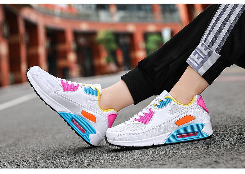 Unisex Air Cushion Sneaker Bunt Casual Fashion Joggingschuhe Outdoor Sportsneaker Schnürschuhe Unisex Walk Damen Air Athletic Laufschuhe