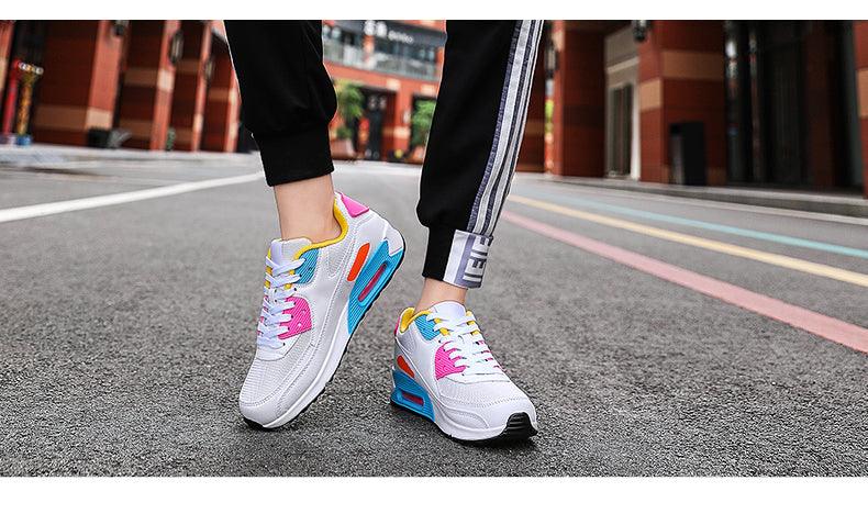 Unisex Air Cushion Sneaker Bunt Casual Fashion Joggingschuhe Outdoor Sportsneaker Schnürschuhe Unisex Walk Damen Air Athletic Laufschuhe