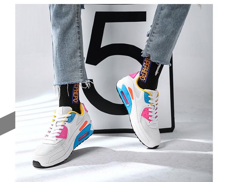 Unisex Air Cushion Sneaker Bunt Casual Fashion Joggingschuhe Outdoor Sportsneaker Schnürschuhe Unisex Walk Damen Air Athletic Laufschuhe