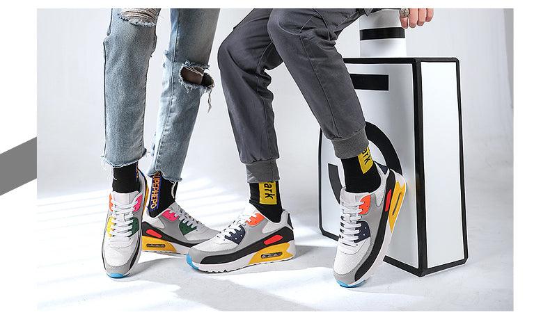Unisex Air Cushion Sneaker Bunt Casual Fashion Joggingschuhe Outdoor Sportsneaker Schnürschuhe Unisex Walk Damen Air Athletic Laufschuhe