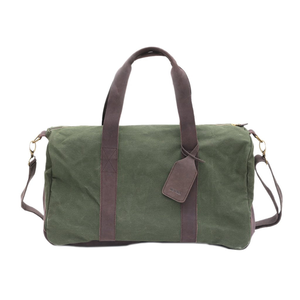 Sac de voyage unisexe en toile et cuir fabriqué à la main au Kenya pour la nuit