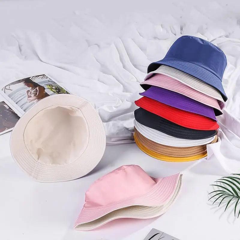 Unisex Double-faced Bucket Hat Colorful Sunscreen Women One Size Hat Outdoor Activities Modern Men Hats