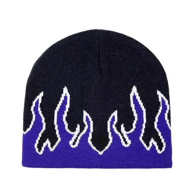 Unisex Modern Fire Design Soft Warm Beanies Comfortable Winter One Size Caps For Men And Women