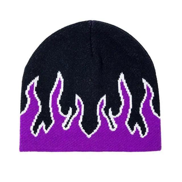 Unisex Modern Fire Design Soft Warm Beanies Comfortable Winter One Size Caps For Men And Women