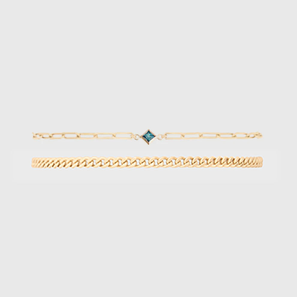 Bracelet de naissance + Bracelet Gabi Curb