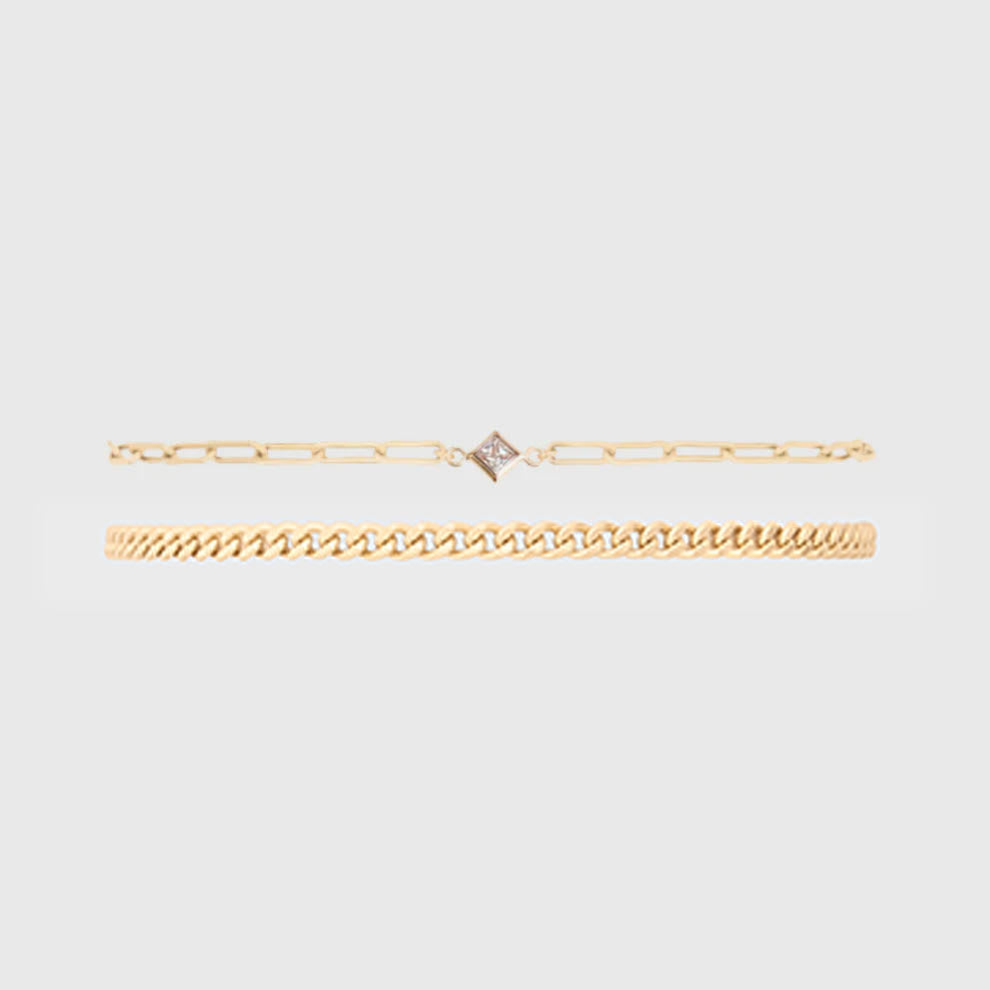 Bracelet de naissance + Bracelet Gabi Curb