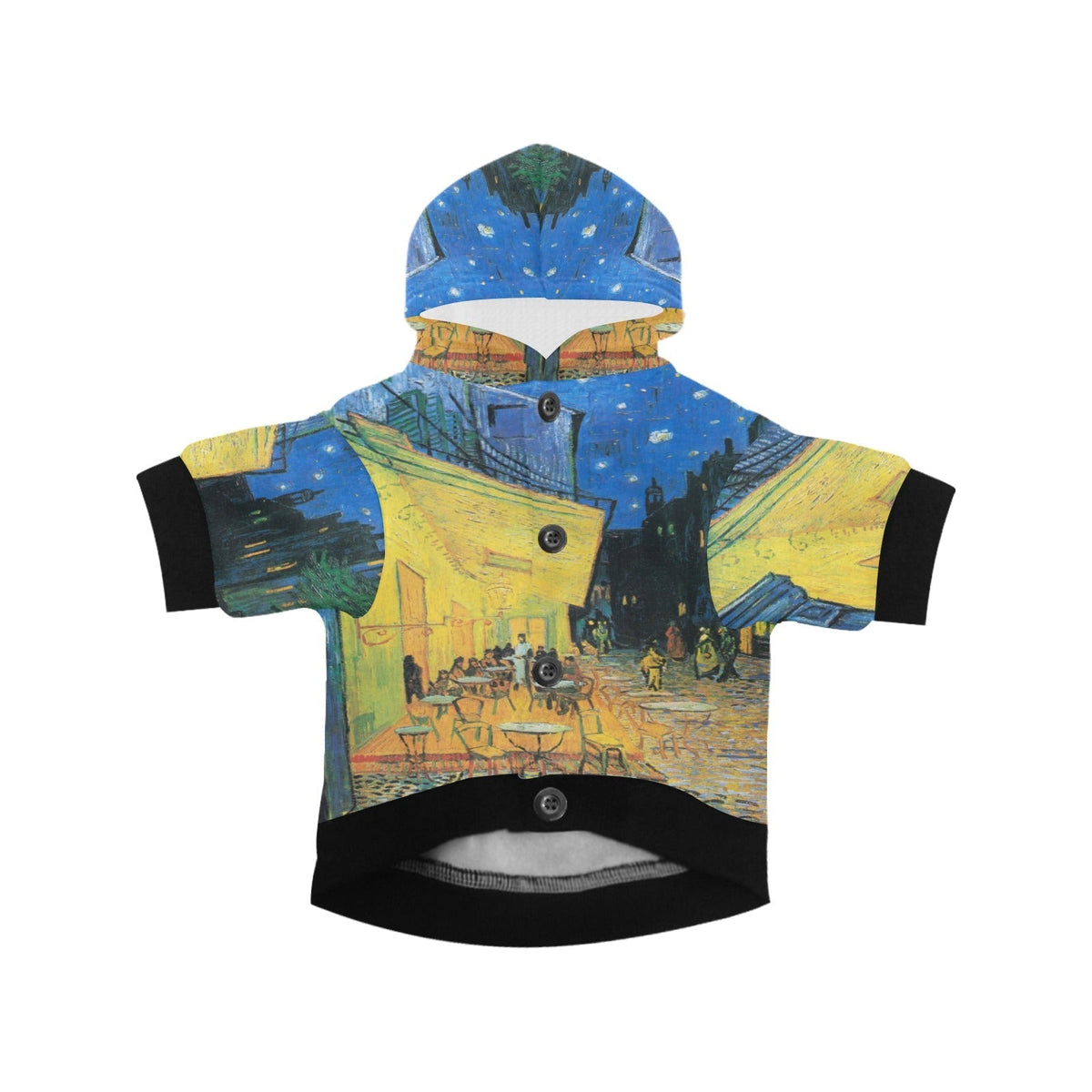 Van Gogh Cafe Terrace At Night Button Hoodie