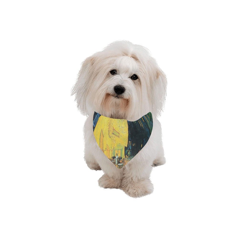 Van Gogh Cafe Terrace At Night Double-Sided Pet Bandana