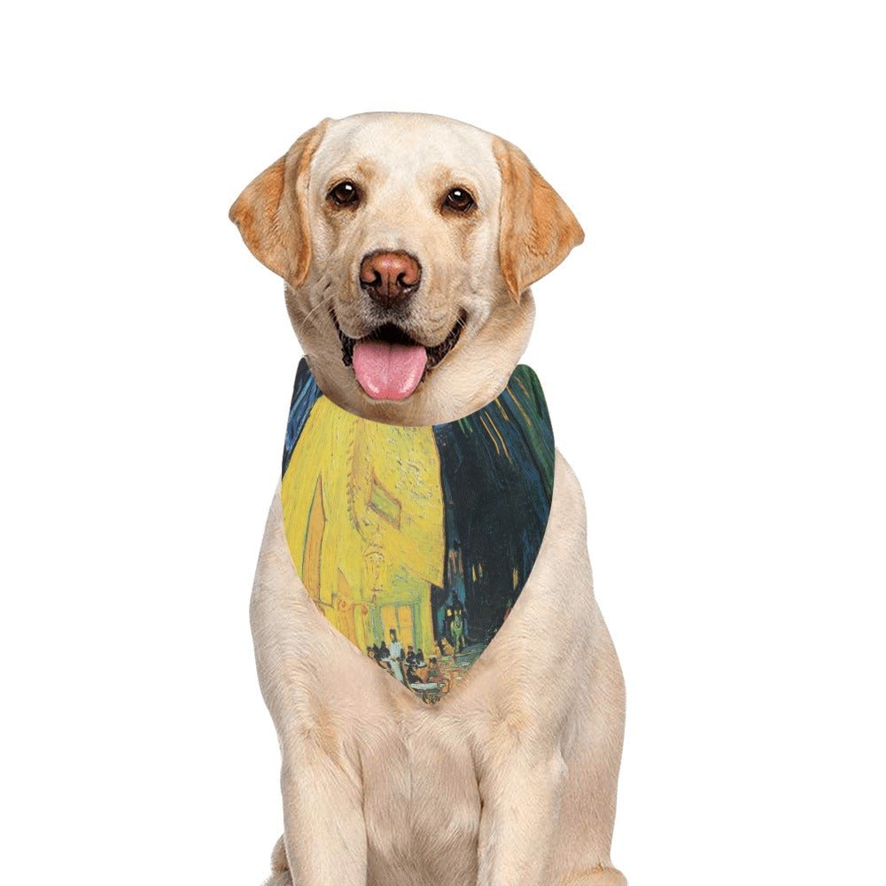 Van Gogh Cafe Terrace At Night Double-Sided Pet Bandana