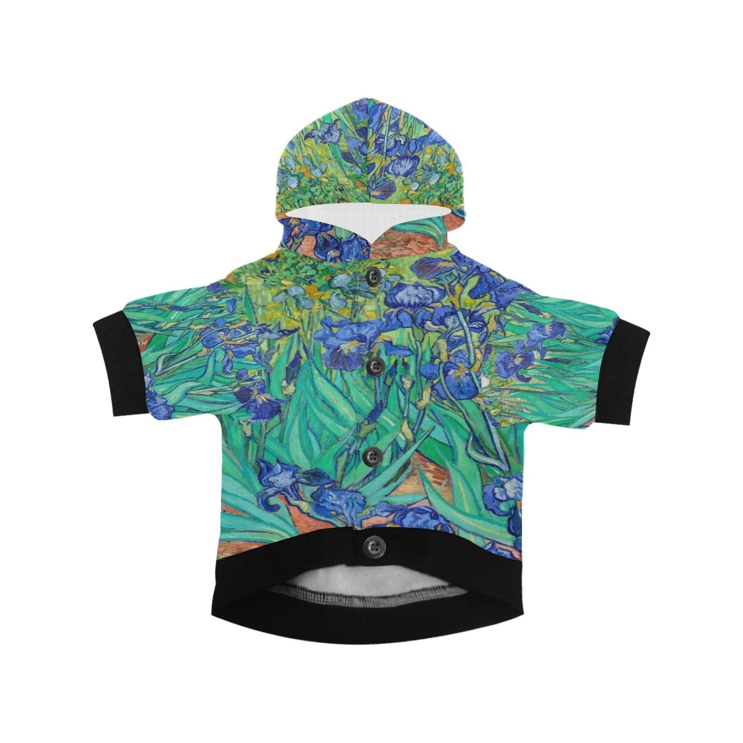 Van Gogh Irises Button Hoodie