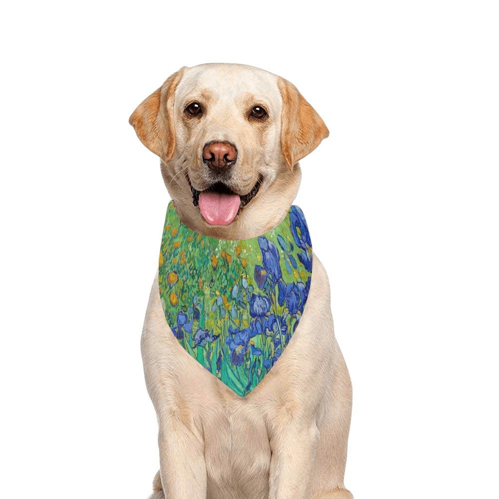 Van Gogh Irises Double-Sided Pet Bandana