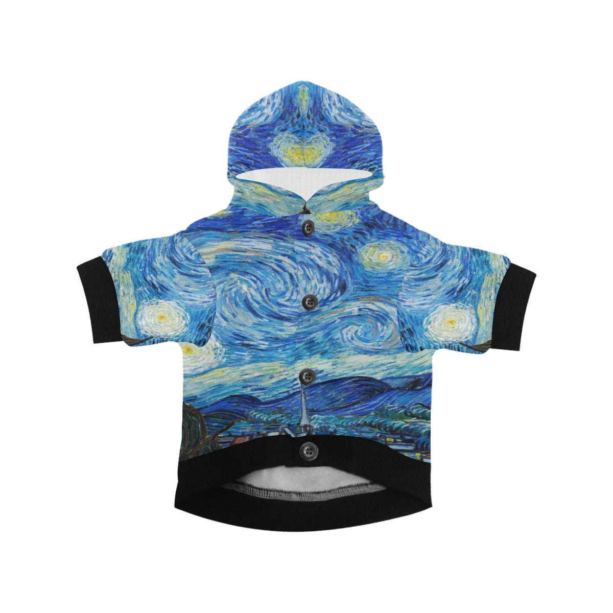 Van Gogh Starry Night Button Hoodie