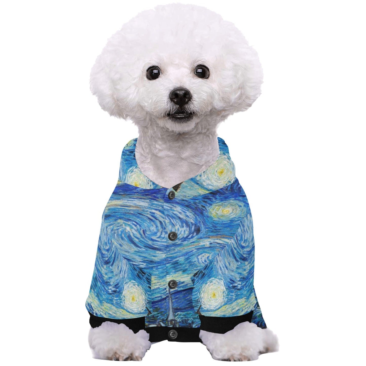 Van Gogh Starry Night Button Hoodie