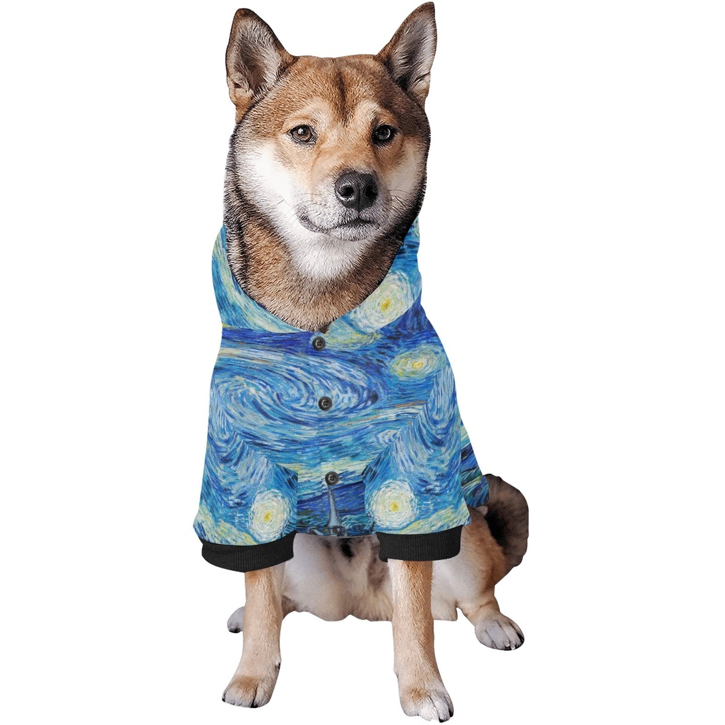 Van Gogh Starry Night Button Hoodie
