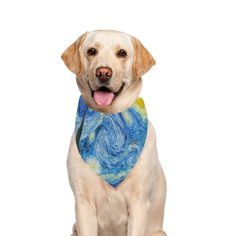 Van Gogh Starry Night Double-Sided Pet Bandana