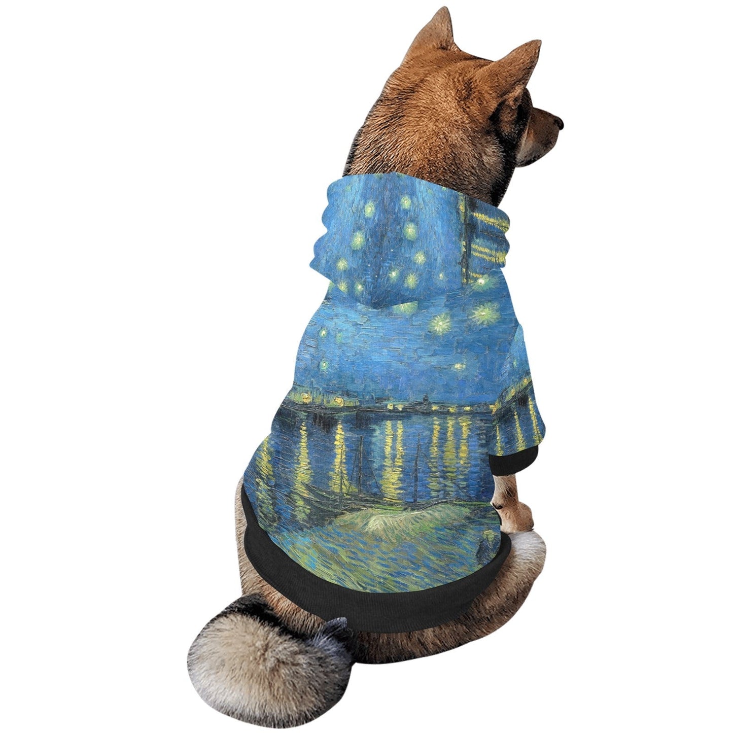 Van Gogh Starry Night Over The Rhone Button Hoodie