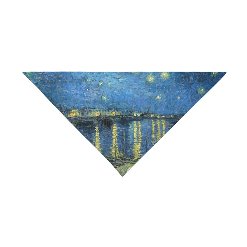 Van Gogh Starry Night Over The Rhone Double-Sided Pet Bandana