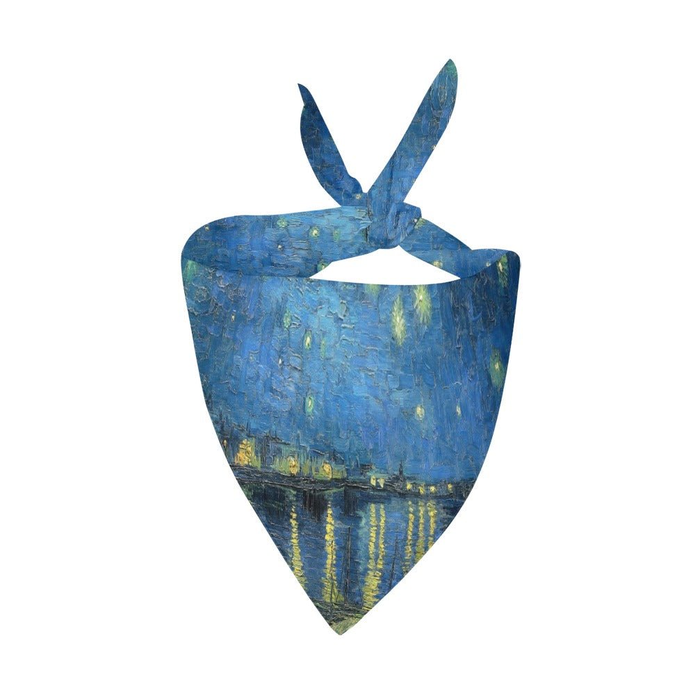 Van Gogh Starry Night Over The Rhone Double-Sided Pet Bandana