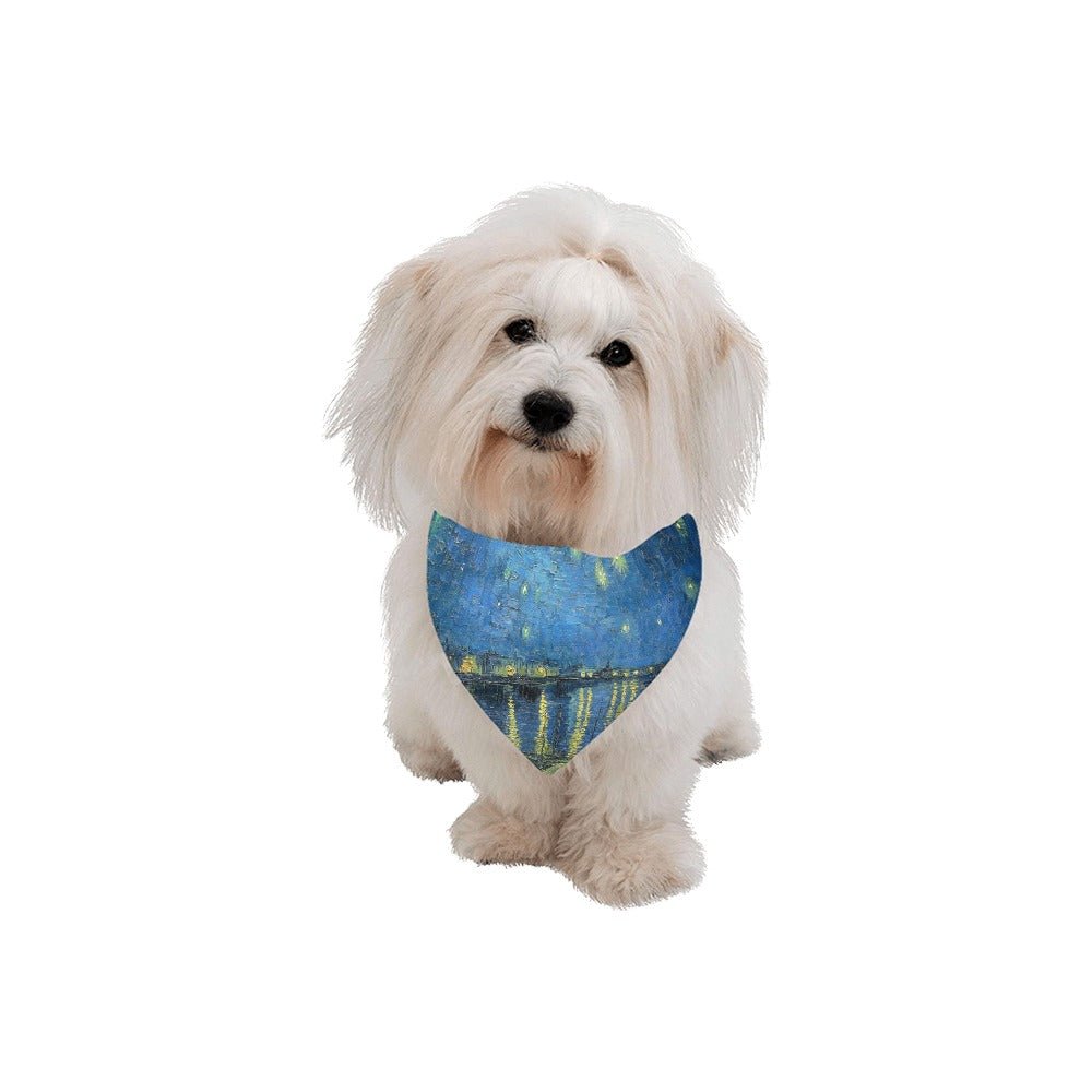 Van Gogh Starry Night Over The Rhone Double-Sided Pet Bandana