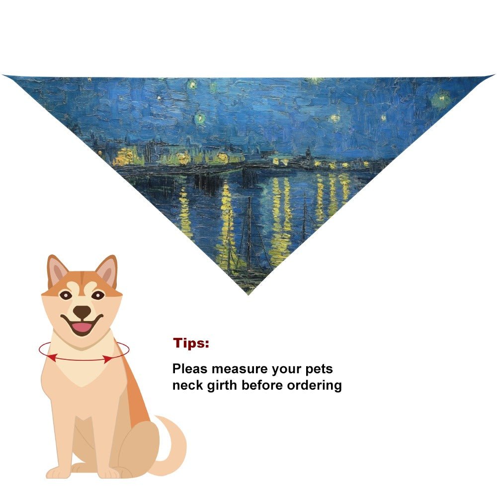 Van Gogh Starry Night Over The Rhone Pet Scarf
