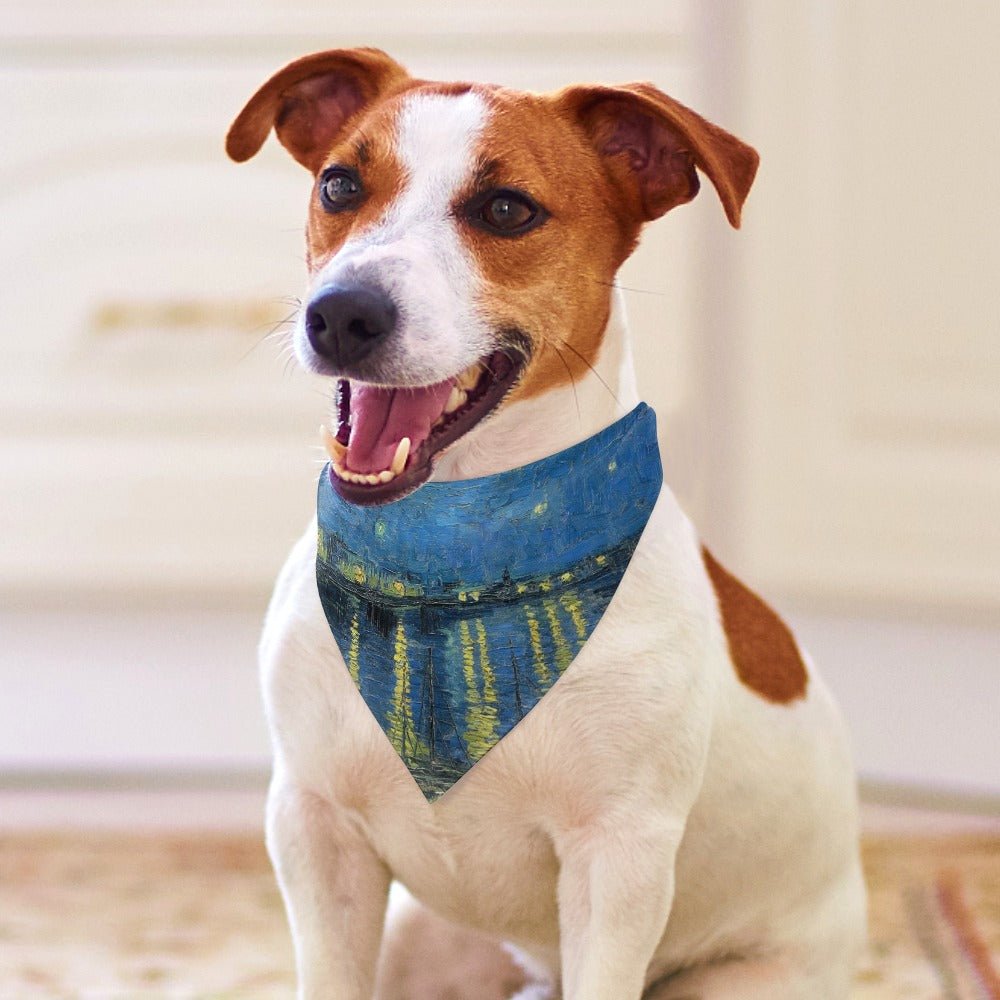 Van Gogh Starry Night Over The Rhone Pet Scarf