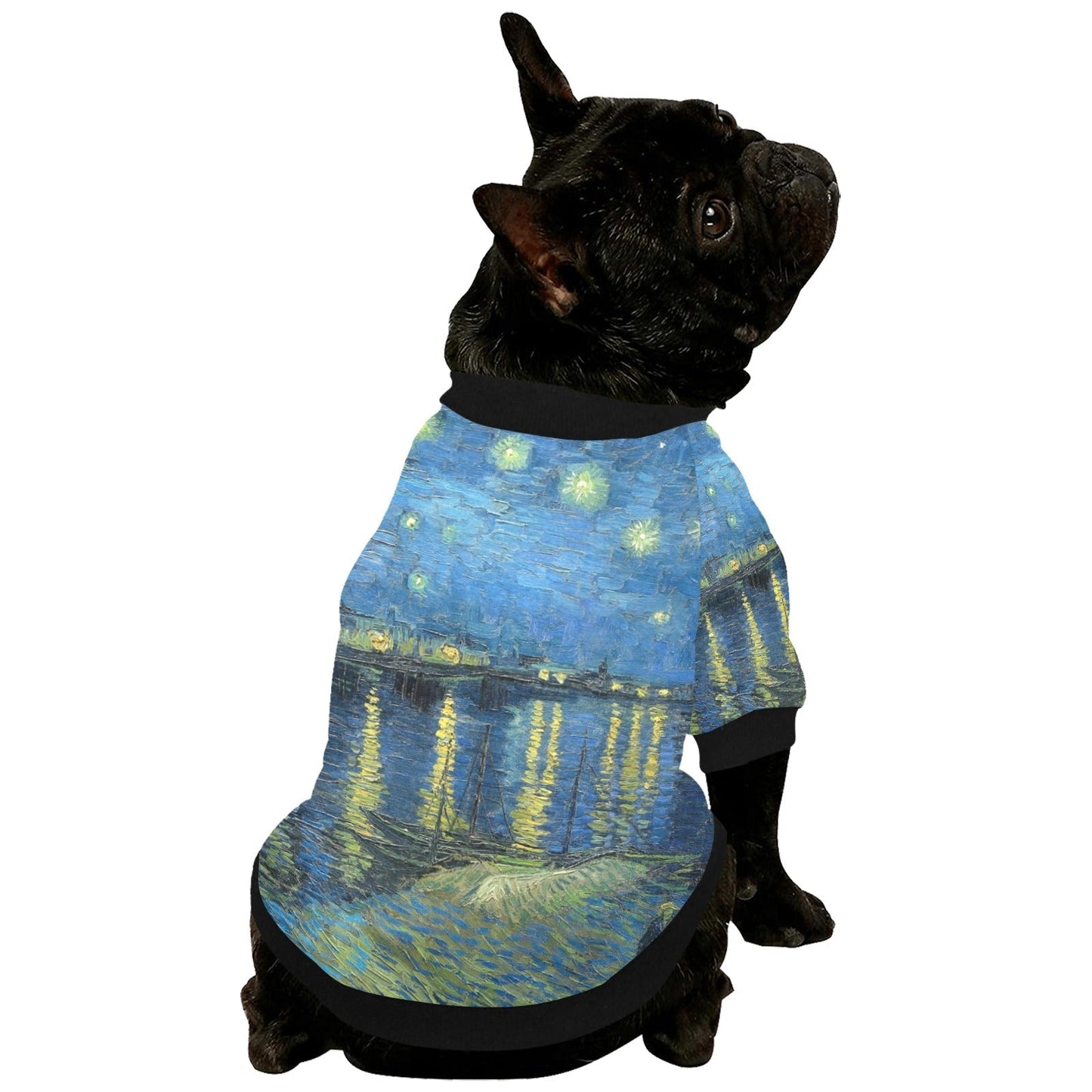 Van Gogh Starry Night Over The Rhone Round Neck Shirt