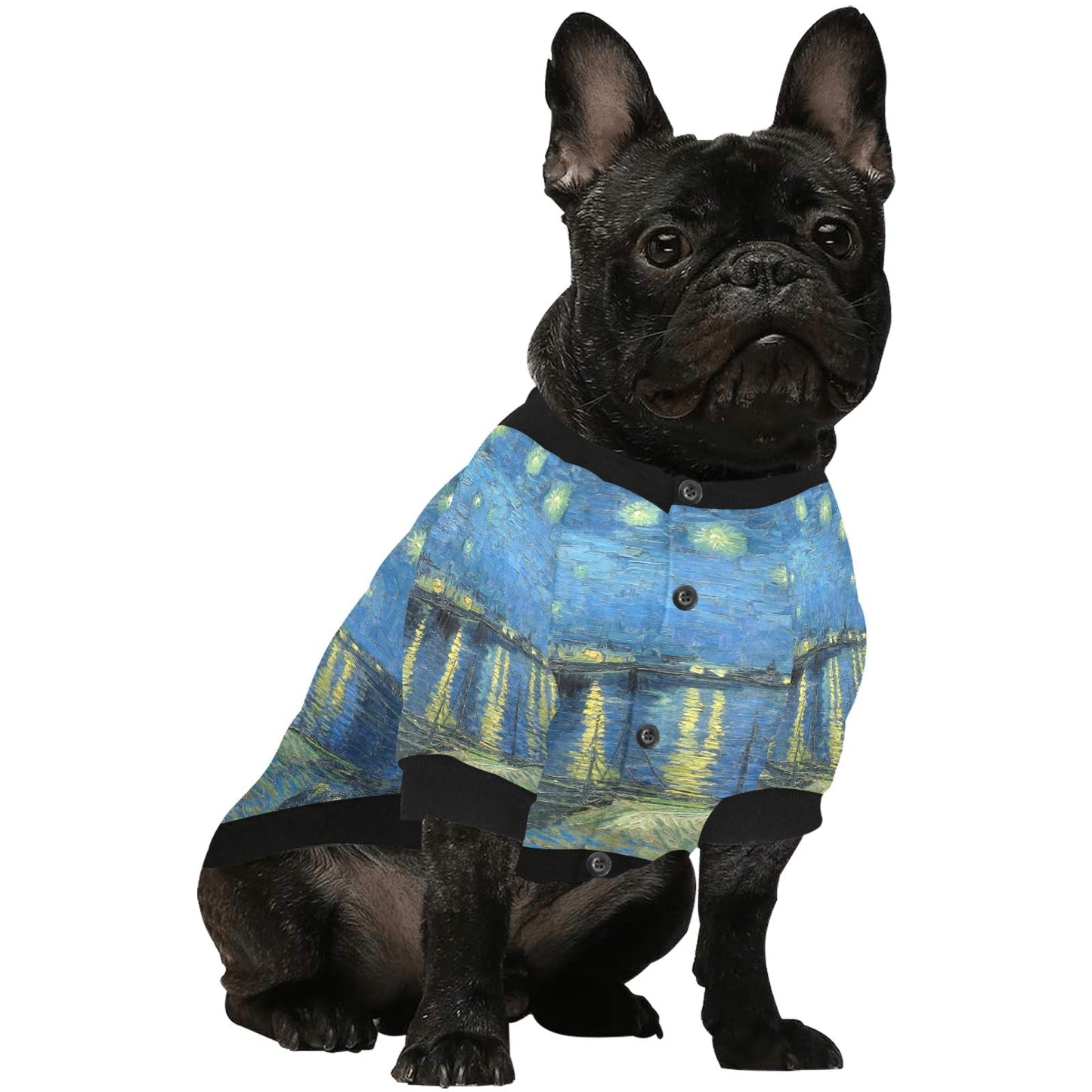 Van Gogh Starry Night Over The Rhone Round Neck Shirt