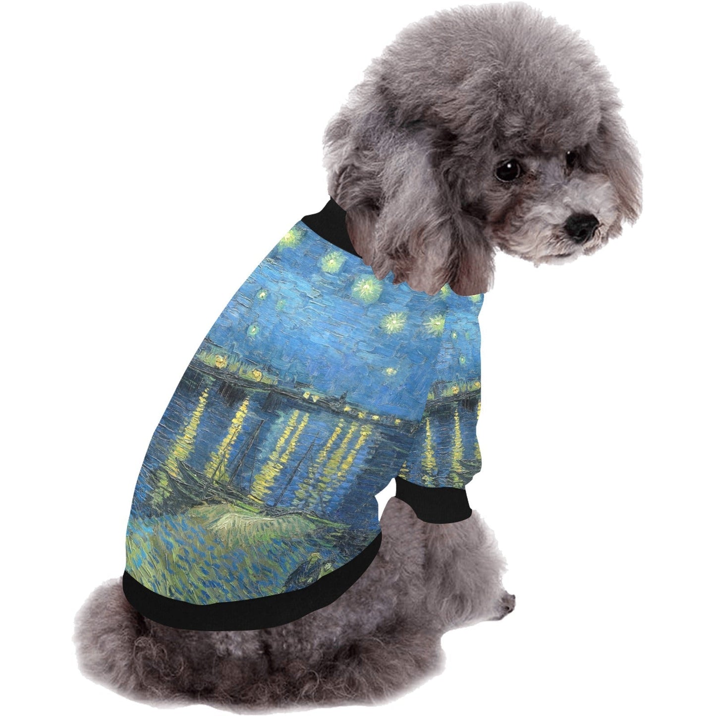 Van Gogh Starry Night Over The Rhone Round Neck Shirt