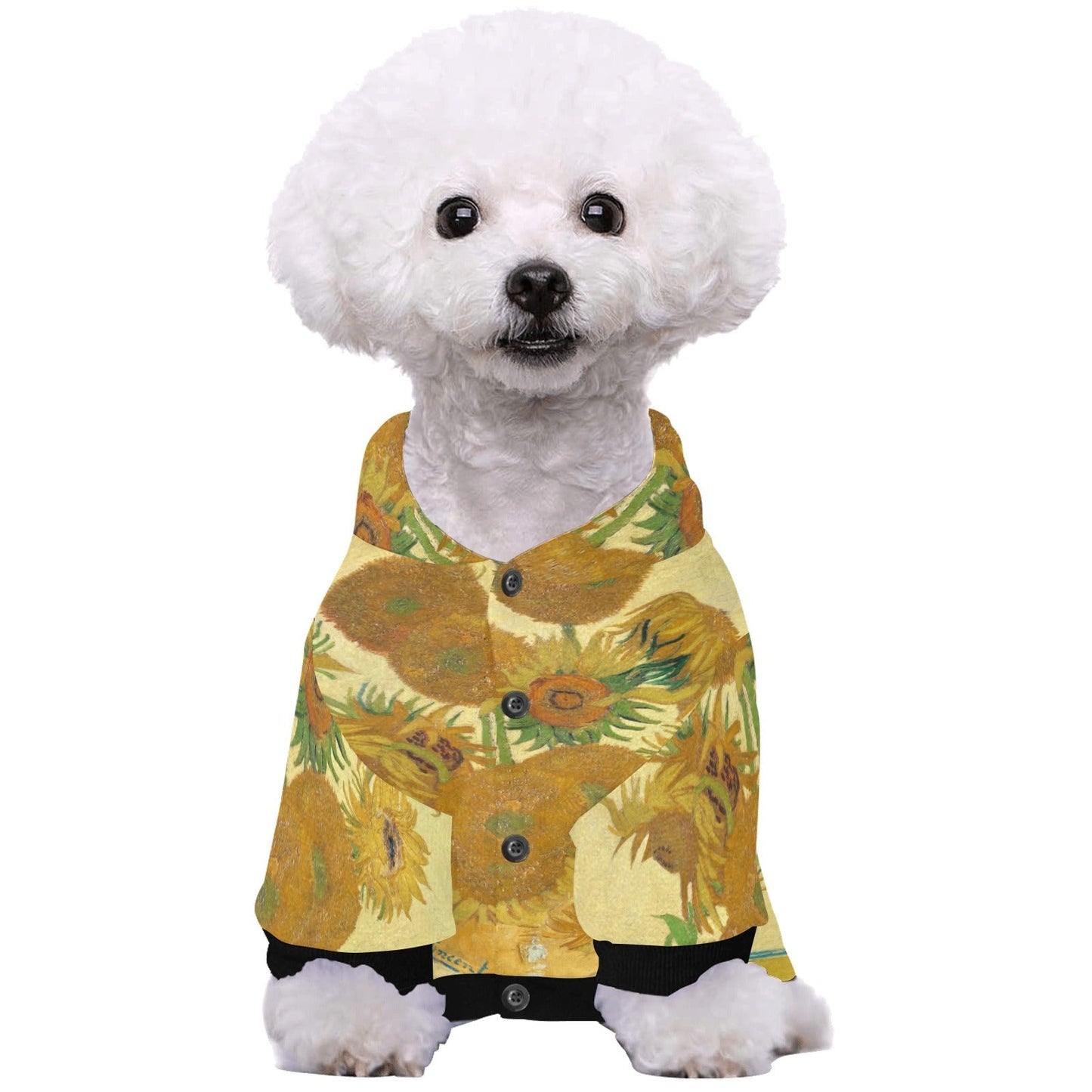Van Gogh Sunflowers Button Hoodie