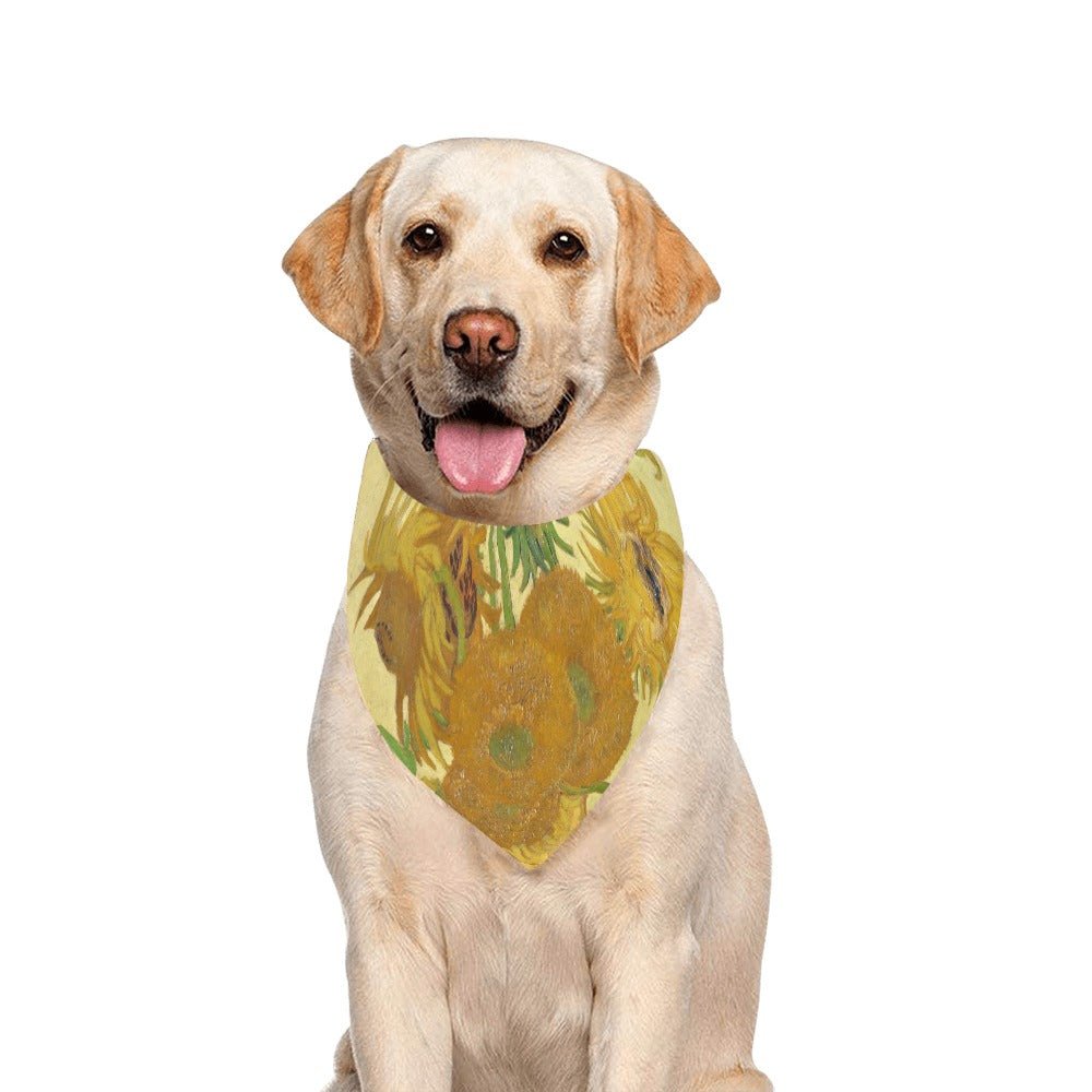 Van Gogh Sunflowers Double-Sided Pet Bandana