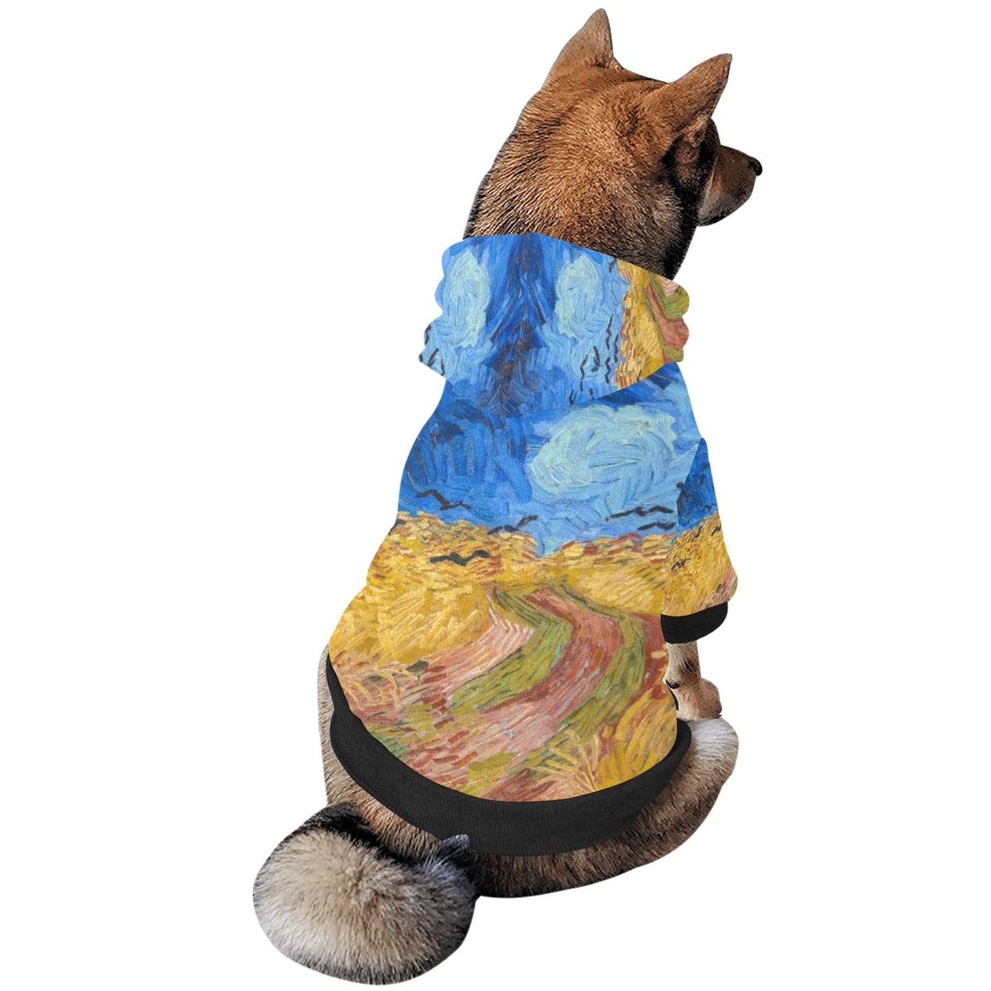 Van Gogh Wheatfield with Crows Button Hoodie