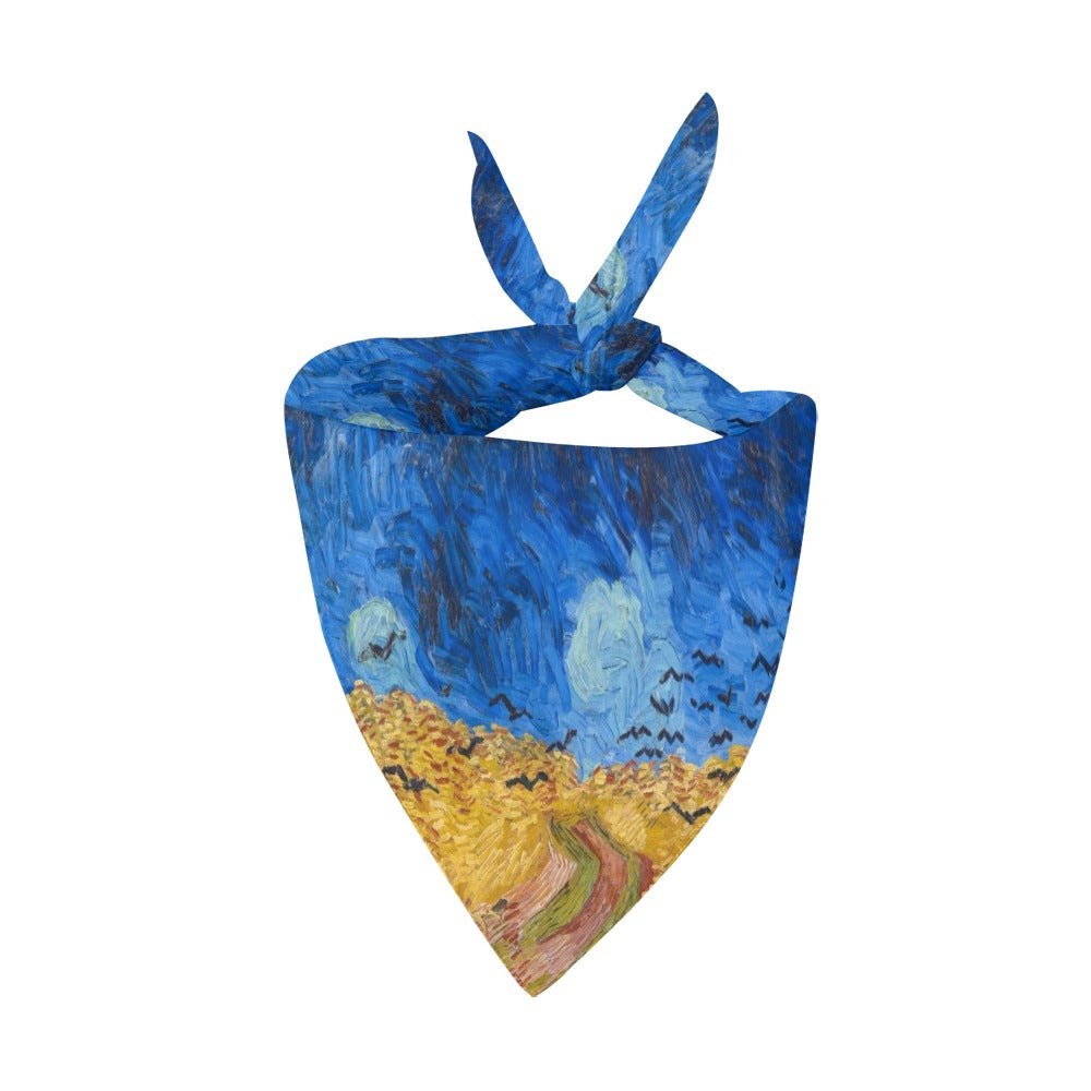 Van Gogh Wheatfield with Crows Double-Sided Pet Bandana