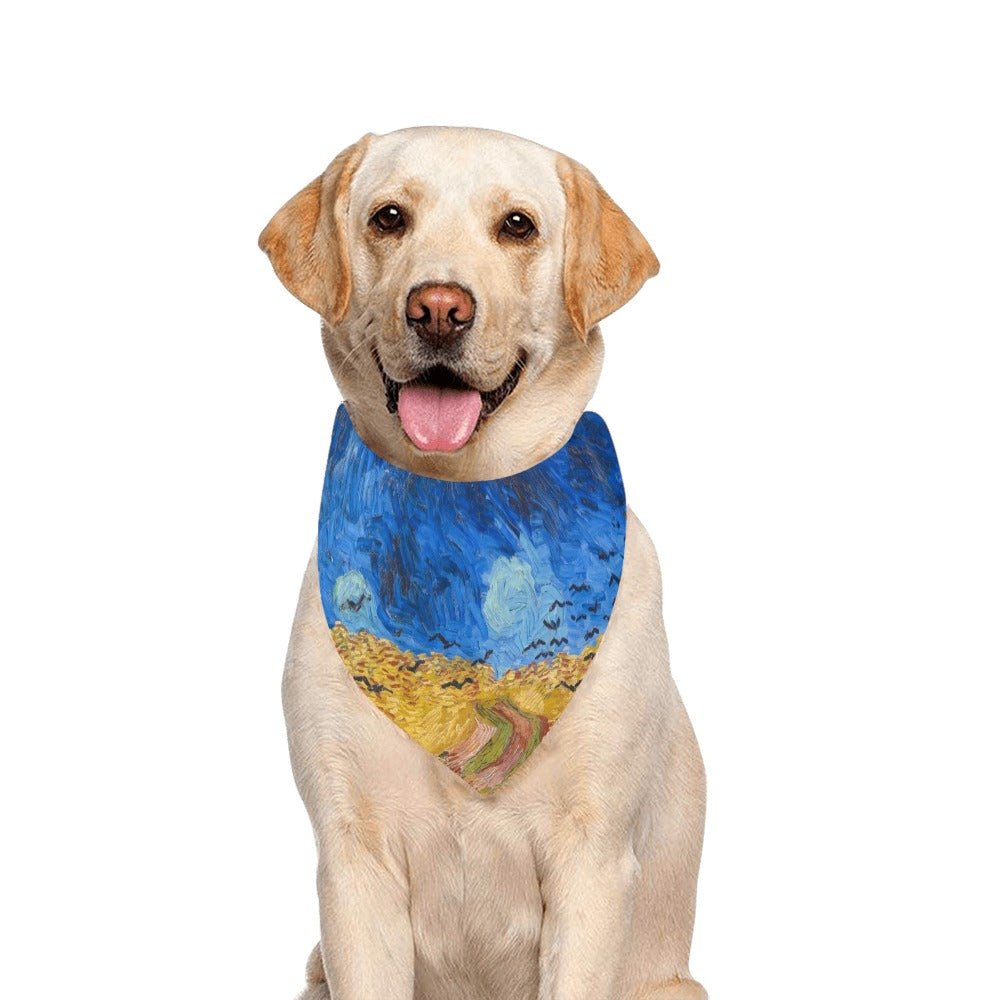 Van Gogh Wheatfield with Crows Double-Sided Pet Bandana
