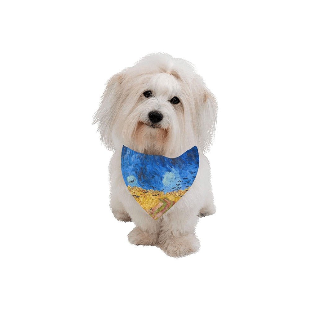 Van Gogh Wheatfield with Crows Double-Sided Pet Bandana