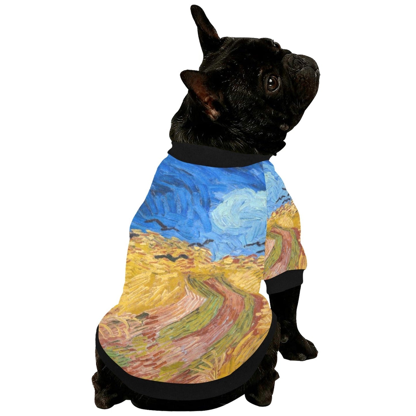 Van Gogh Wheatfield with Crows Round Neck Shirt